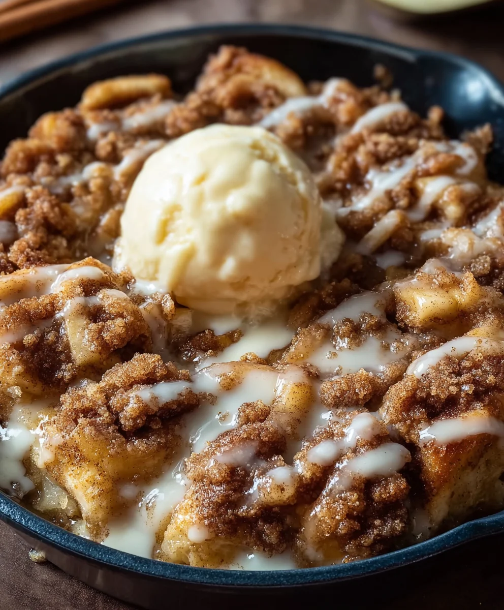 Apple Crisp Cinnamon Roll Casserole Delight