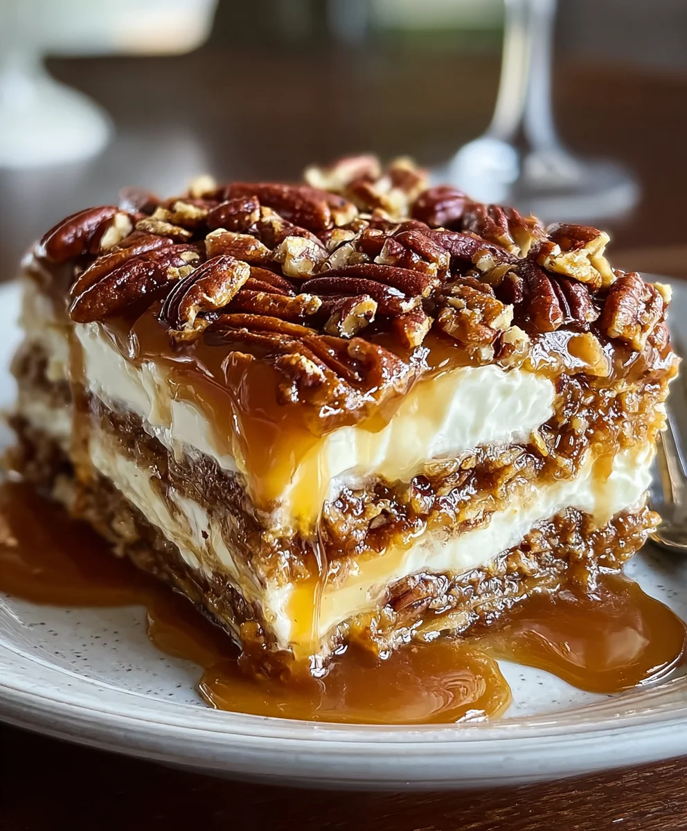 Decadent Pecan Pie Lasagna-Sweet Dessert Delight