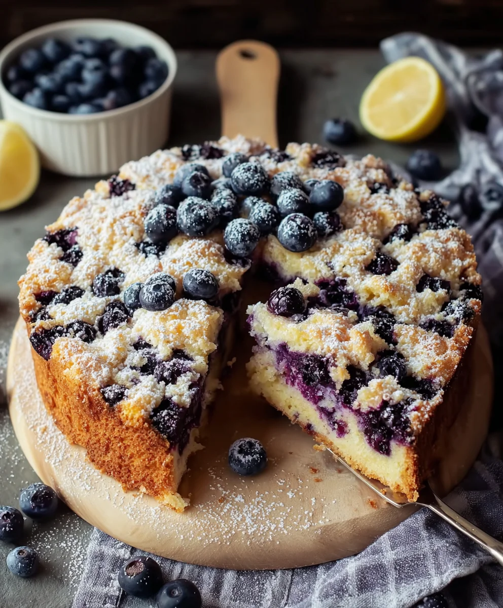 Blueberry Lemon Brioche Cake - Easy Baking