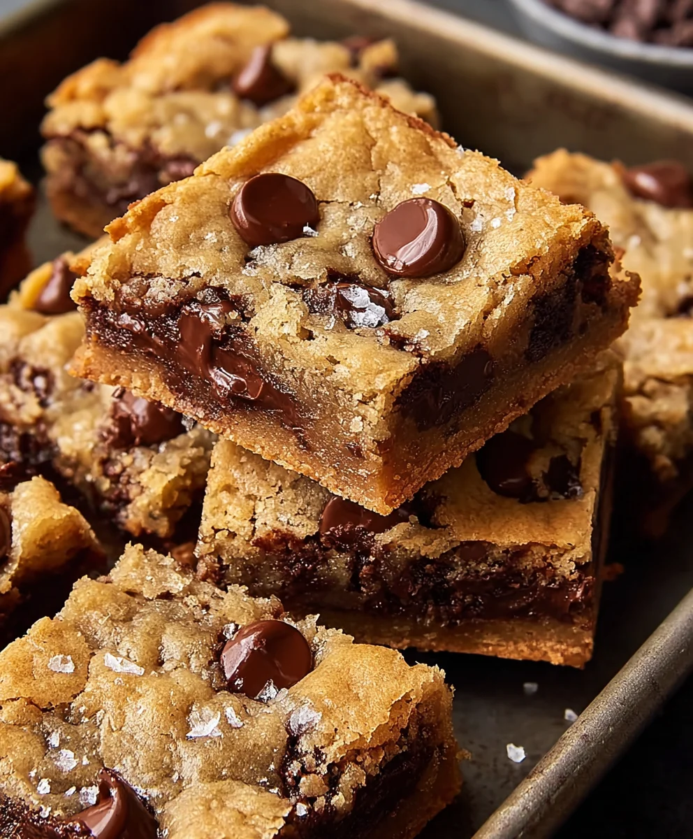 Gooey Chocolate Chip Cookie Bars-Easy & Delicious