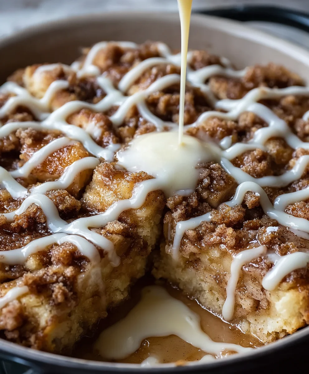 Apple Crisp Cinnamon Roll Casserole Delight