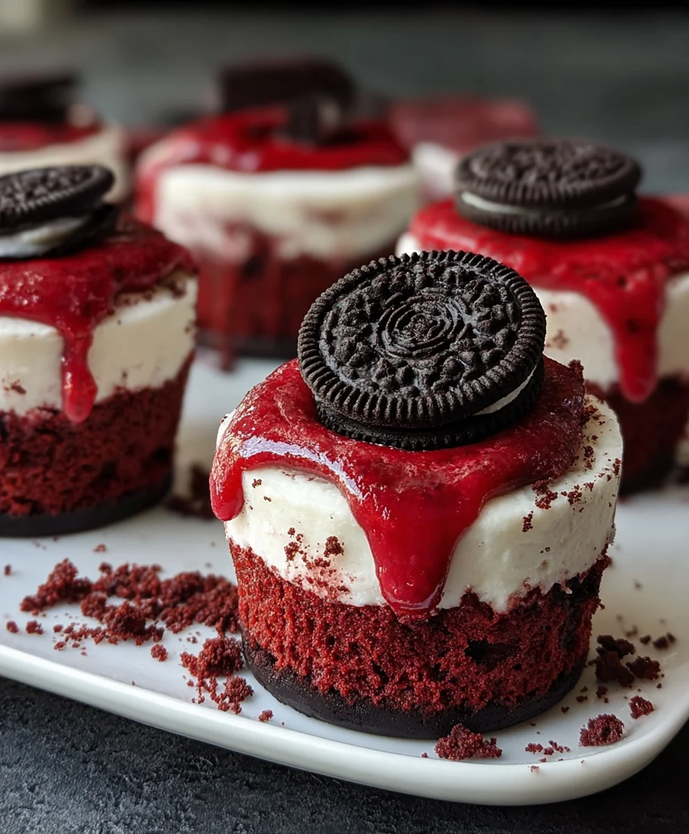 Mini Red Velvet Oreo Cheesecakes-Decadent Dessert