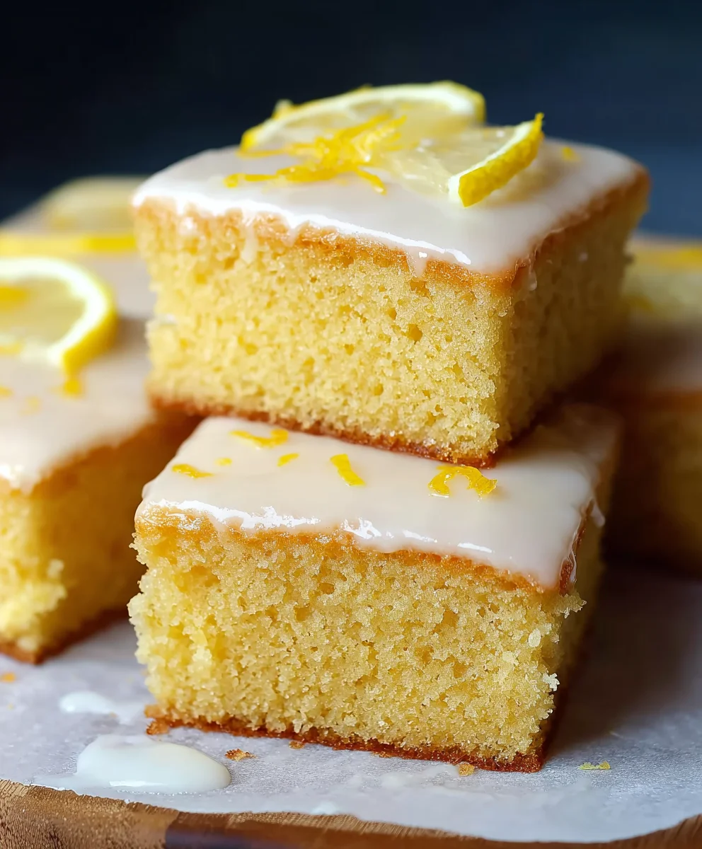 Easy Lemon Drizzle Cake Traybake - Quick Sweet Treat