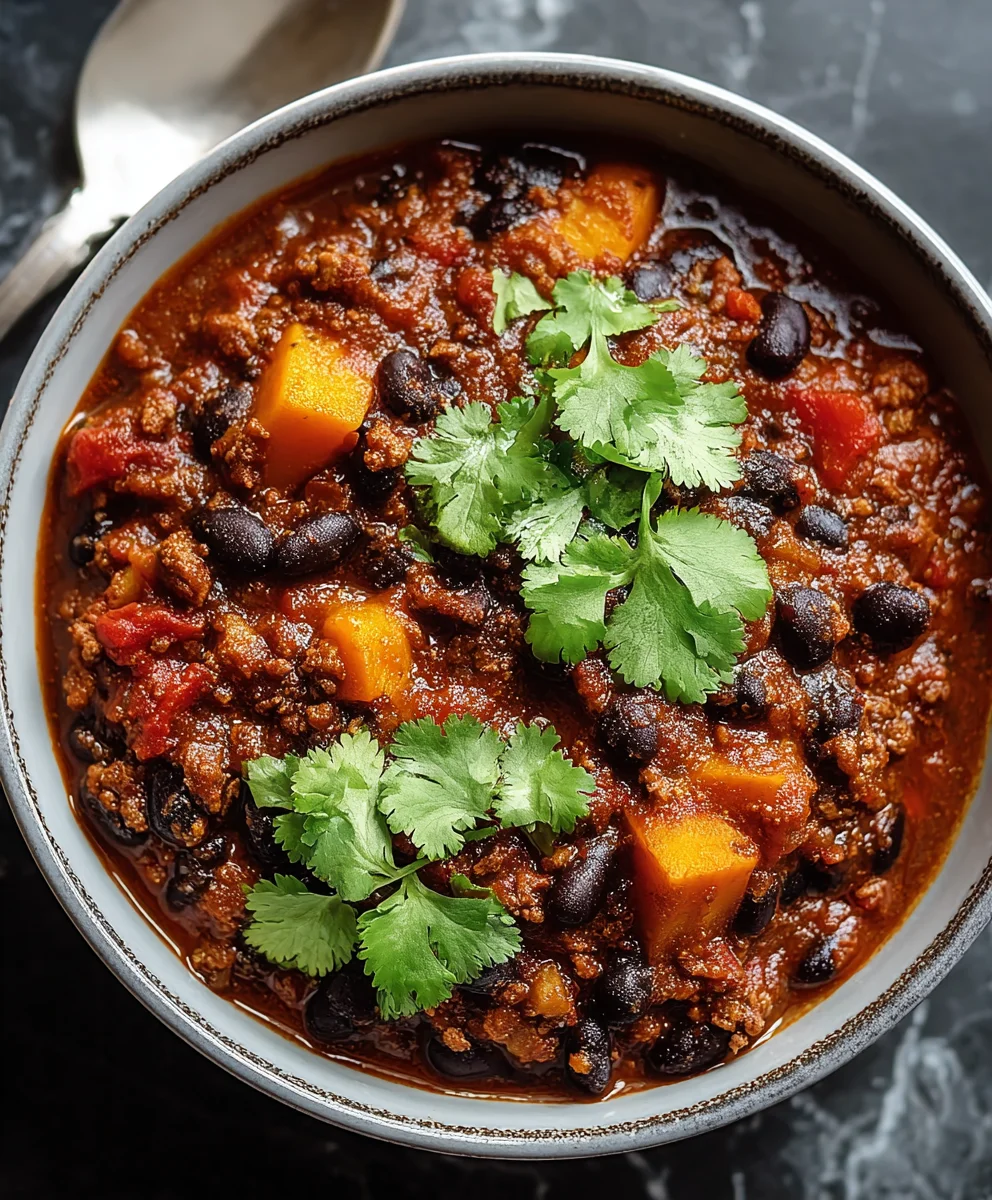 Hearty Sweet Potato Black Bean Chili - Easy & Flavorful