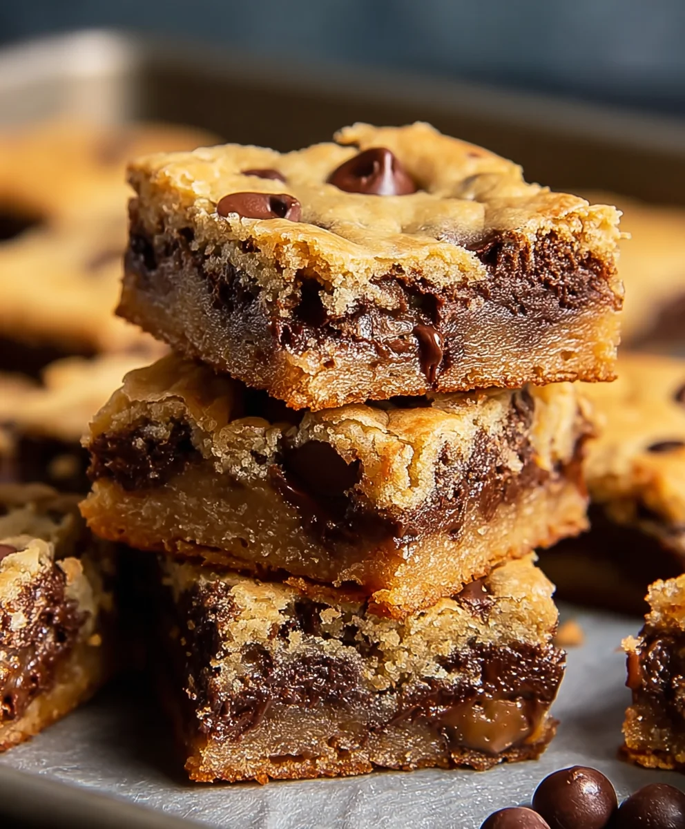Gooey Chocolate Chip Cookie Bars-Easy & Delicious