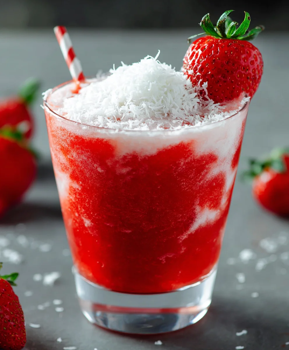 Strawberry Coconut Daiquiri - Refreshing Non-Non-Non-Alcoholic Alternativeic Treat