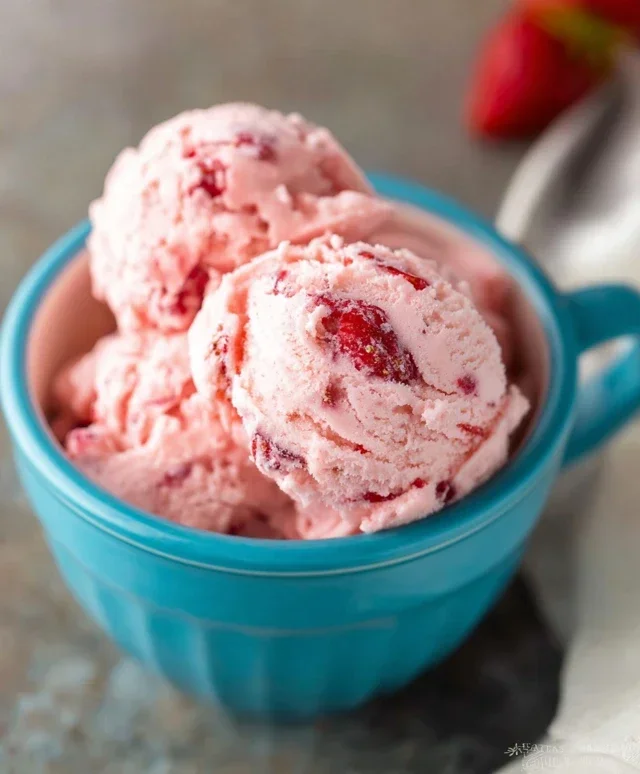 Homemade Strawberry Ice Cream