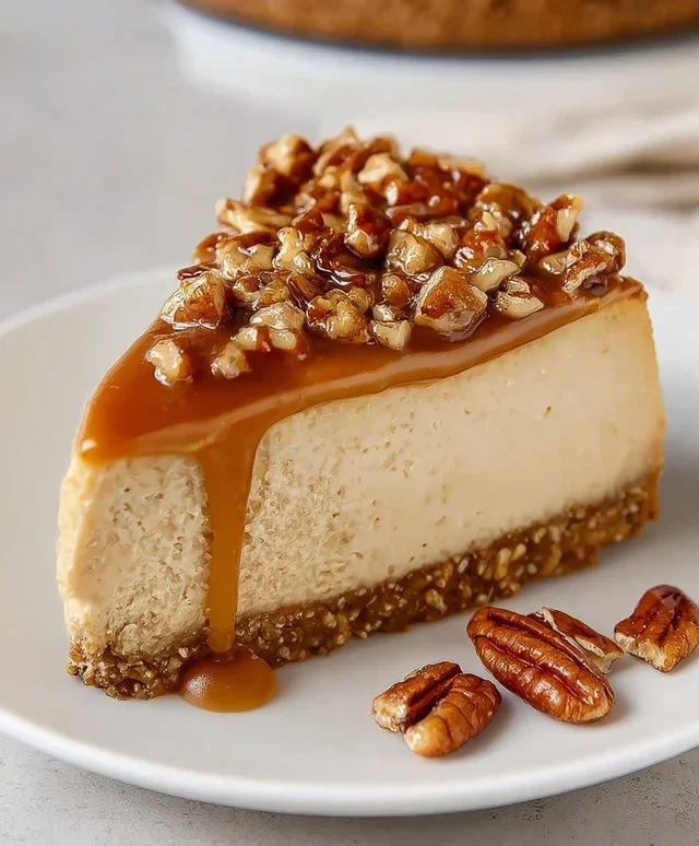 Vegan Caramel Pecan Cheesecake