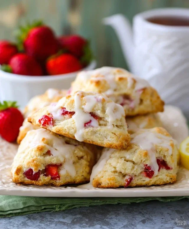 Strawberry Lemon Cream Scones