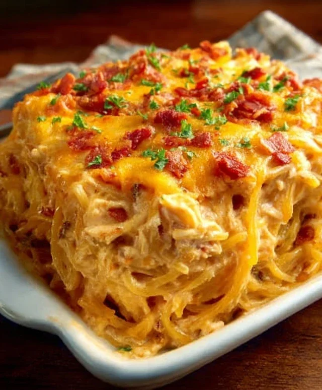 Spicy Southern Cheesy Chicken Spaghetti Casserole