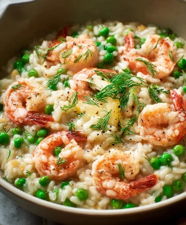 Shrimp Risotto with Peas