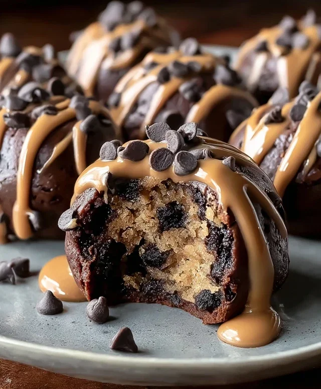 Chocolate Chip Cookie Dough Brownie Bombs
