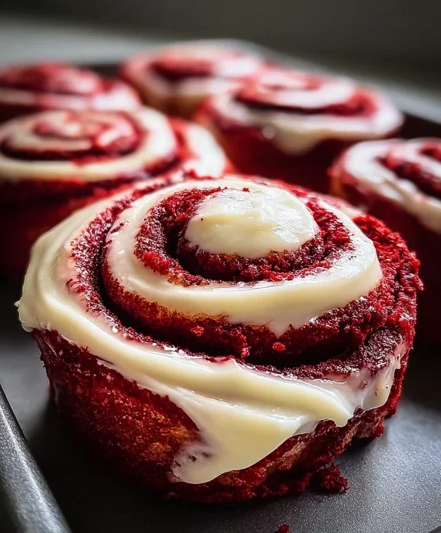 Red Velvet Cinnamon Rolls with Cream Cheese Icing