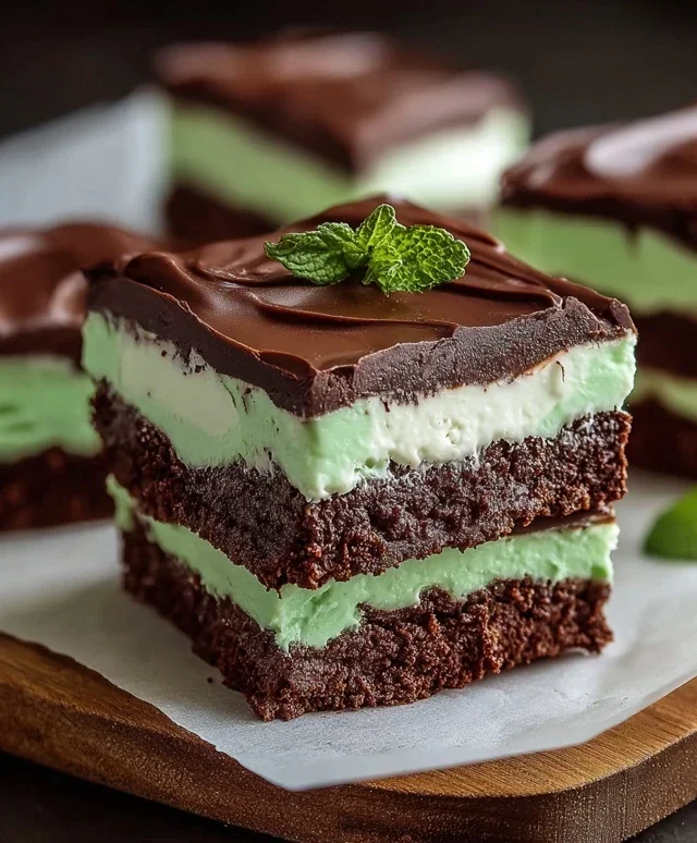 Triple-layer chocolate mint squares