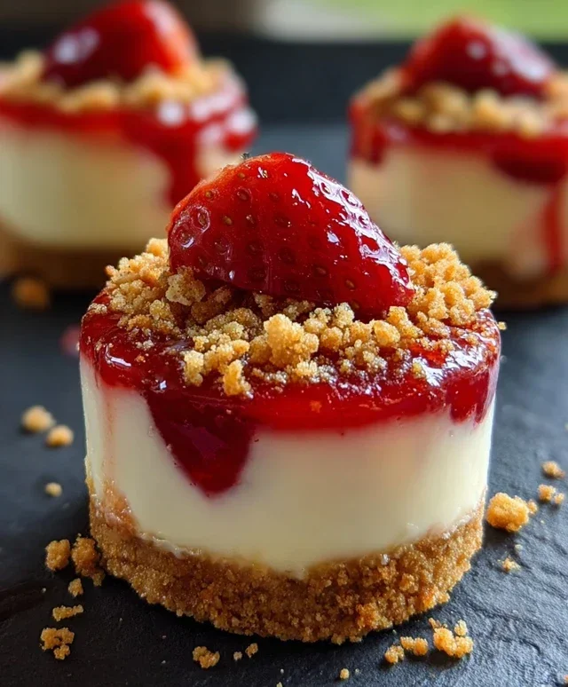 Mini Strawberry Crunch Stuffed Cheesecake