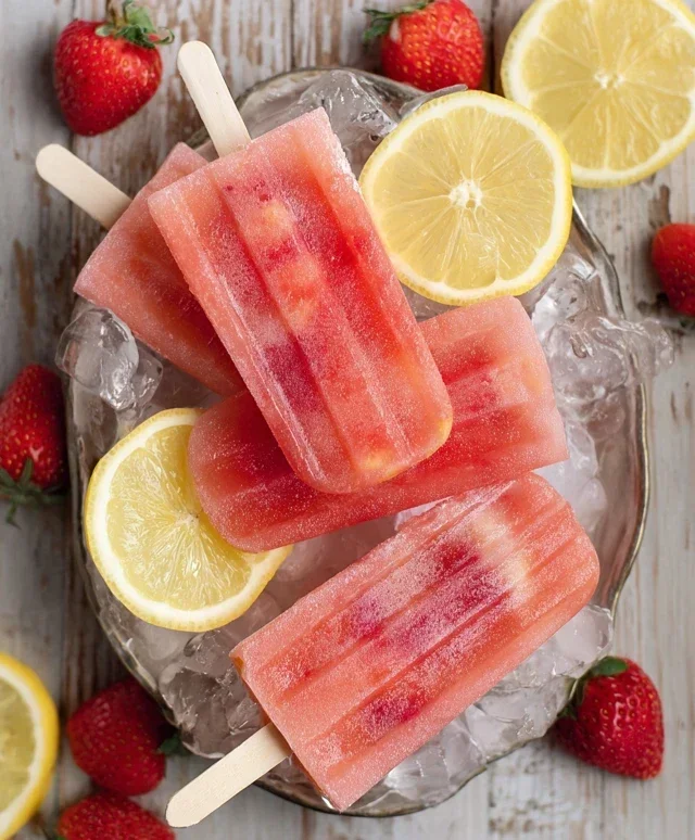 Strawberry Lemonade Popsicles