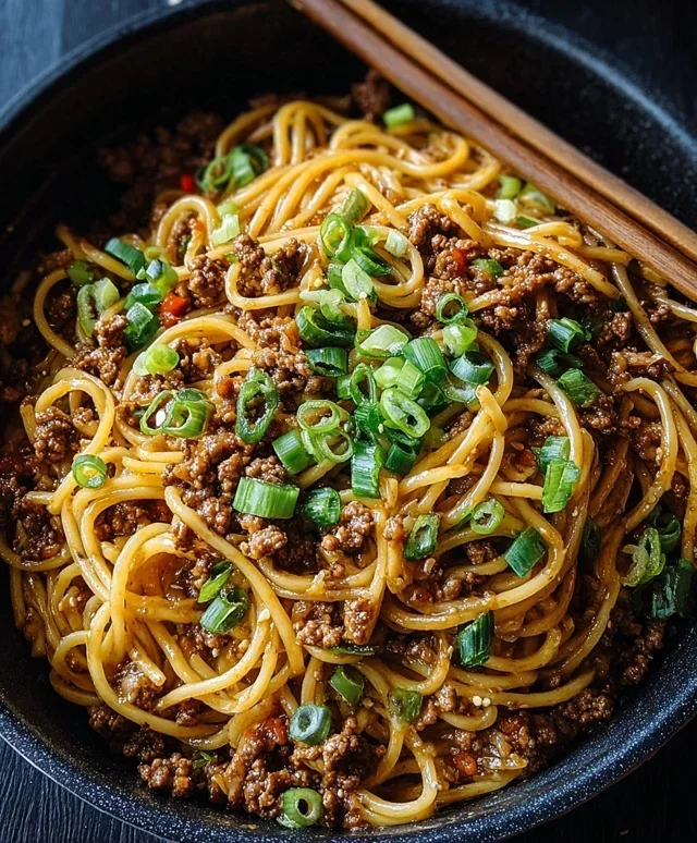 Asian Ground Beef Noodles
