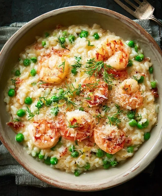 Shrimp Risotto with Peas