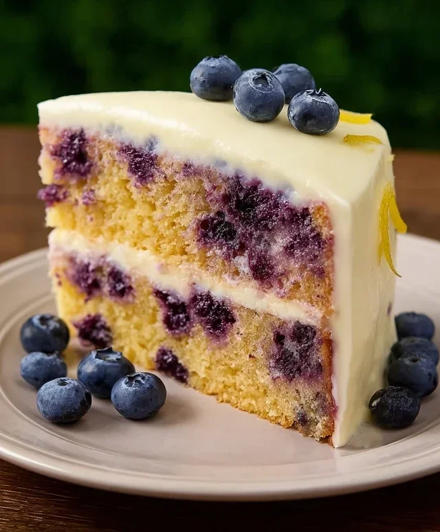 Blueberry Cake with Lemon Cream Cheese Frosting
