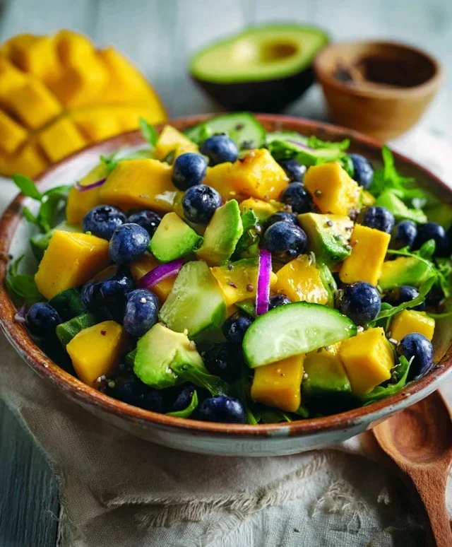 Mango Cucumber Salad with Blueberry and Avocado