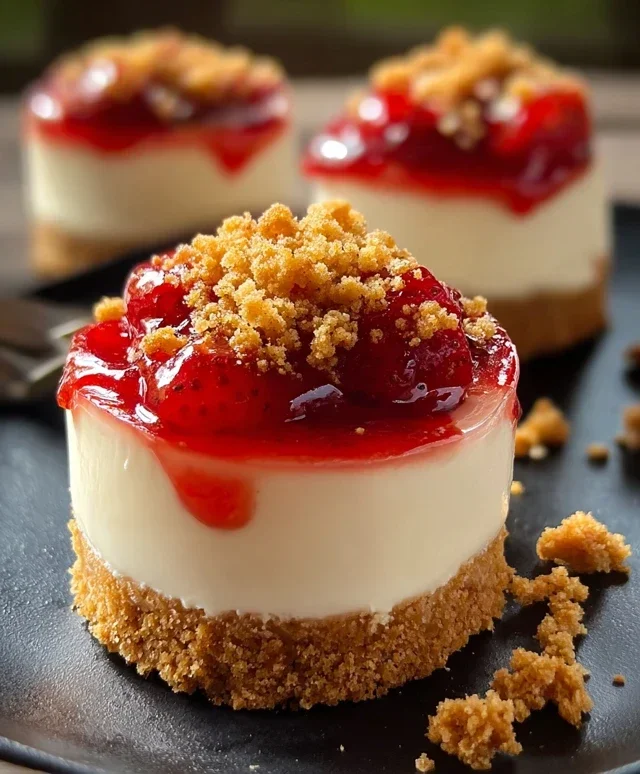 Mini Strawberry Crunch Stuffed Cheesecake