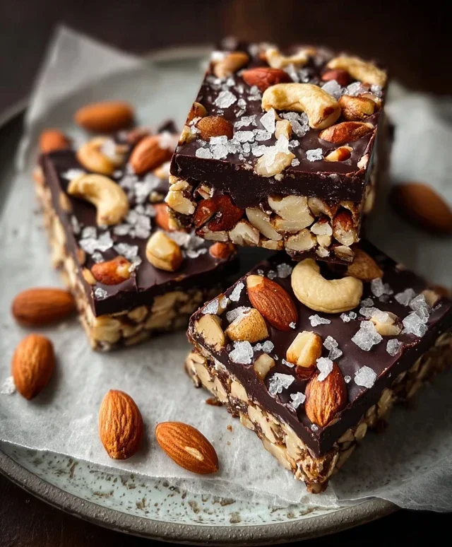 Dark Chocolate and Sea Salt Nut Bars