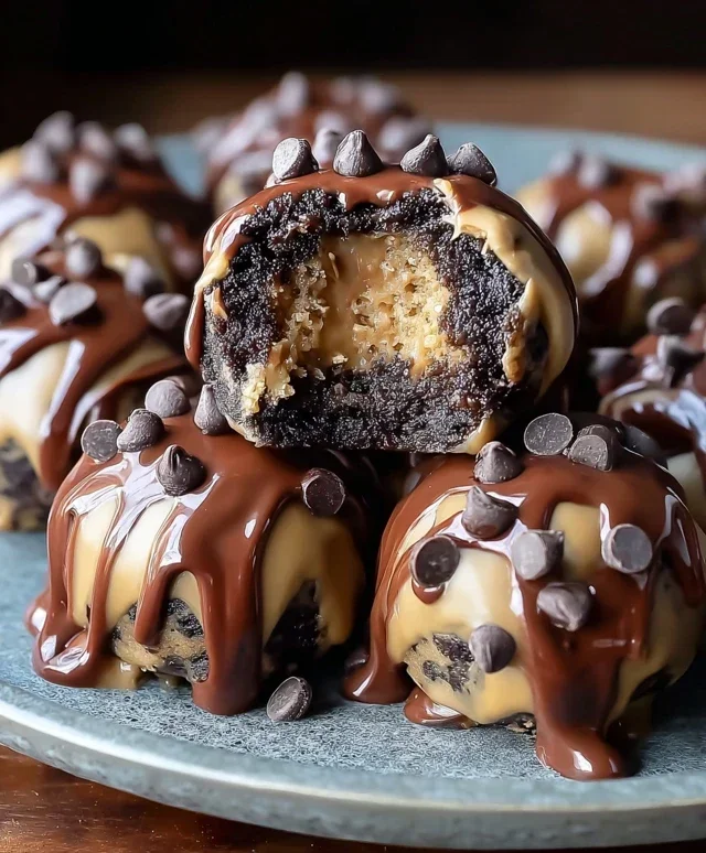 Chocolate Chip Cookie Dough Brownie Bombs