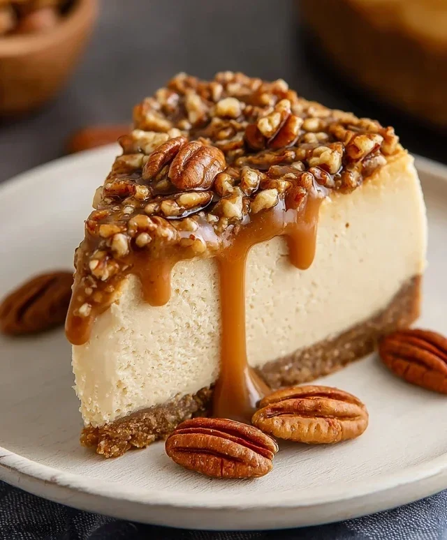 Vegan Caramel Pecan Cheesecake