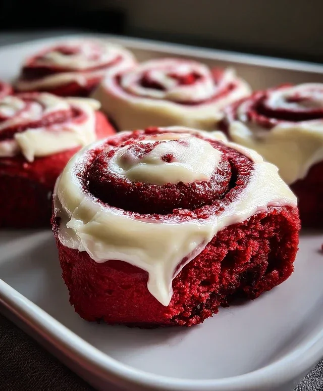 Red Velvet Cinnamon Rolls with Cream Cheese Icing