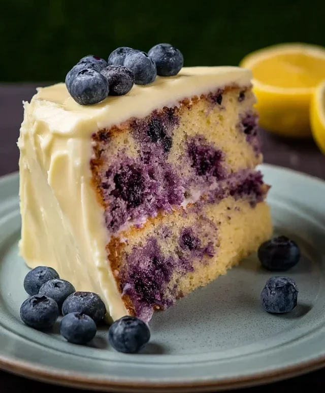Blueberry Cake with Lemon Cream Cheese Frosting