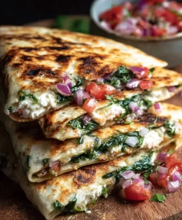 Spinach and Feta Quesadillas