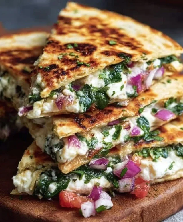 Spinach and Feta Quesadillas
