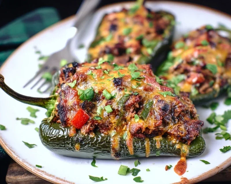 Brisket Stuffed Poblano Peppers