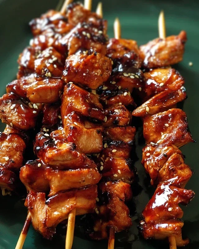 Sticky Bourbon Extract Extract Chicken Skewers