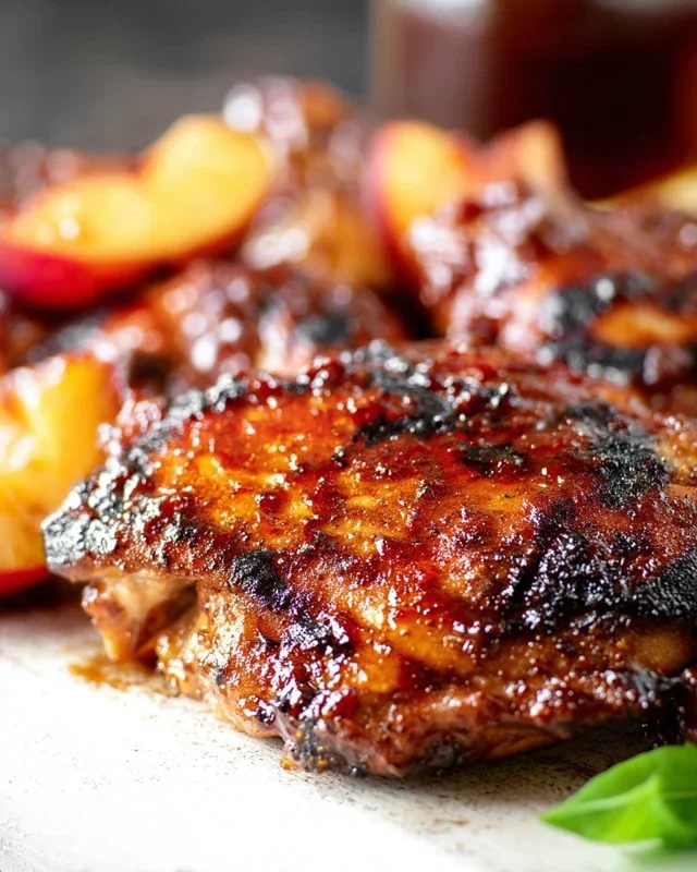 Grilled Bourbon Extract Extract Peach BBQ Chicken