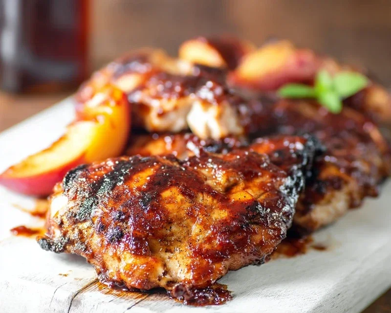 Grilled Bourbon Extract Extract Peach BBQ Chicken