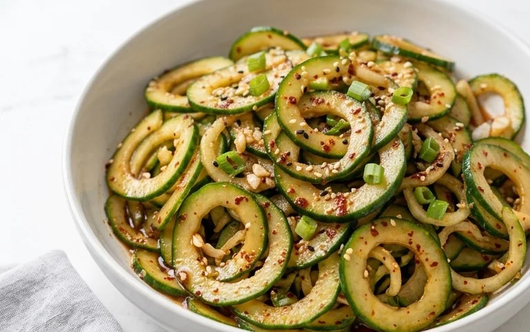 Spiral Cucumber Salad: Korean-Inspired Recipe