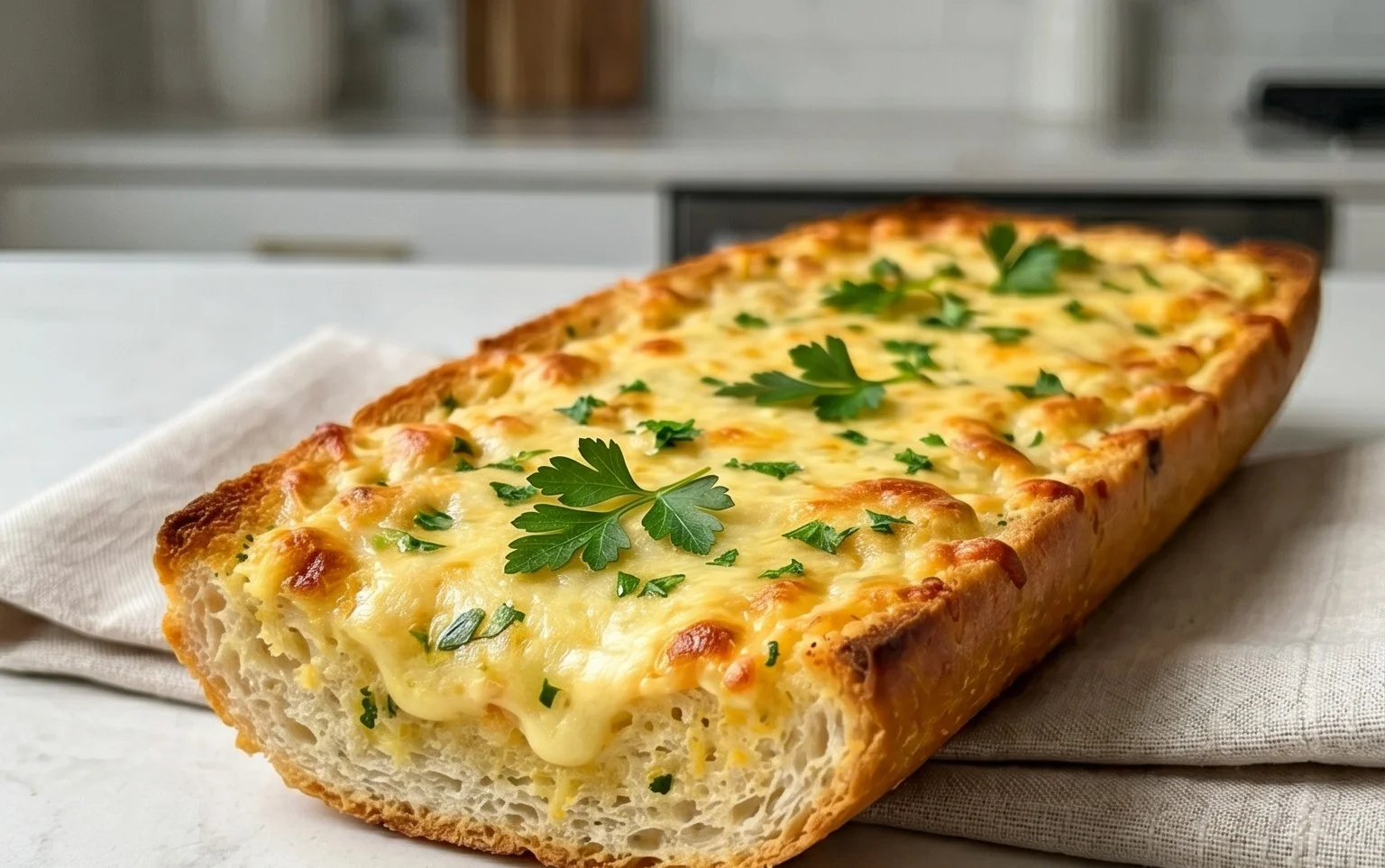 BEST CHEESY GARLIC BREAD RECIPE