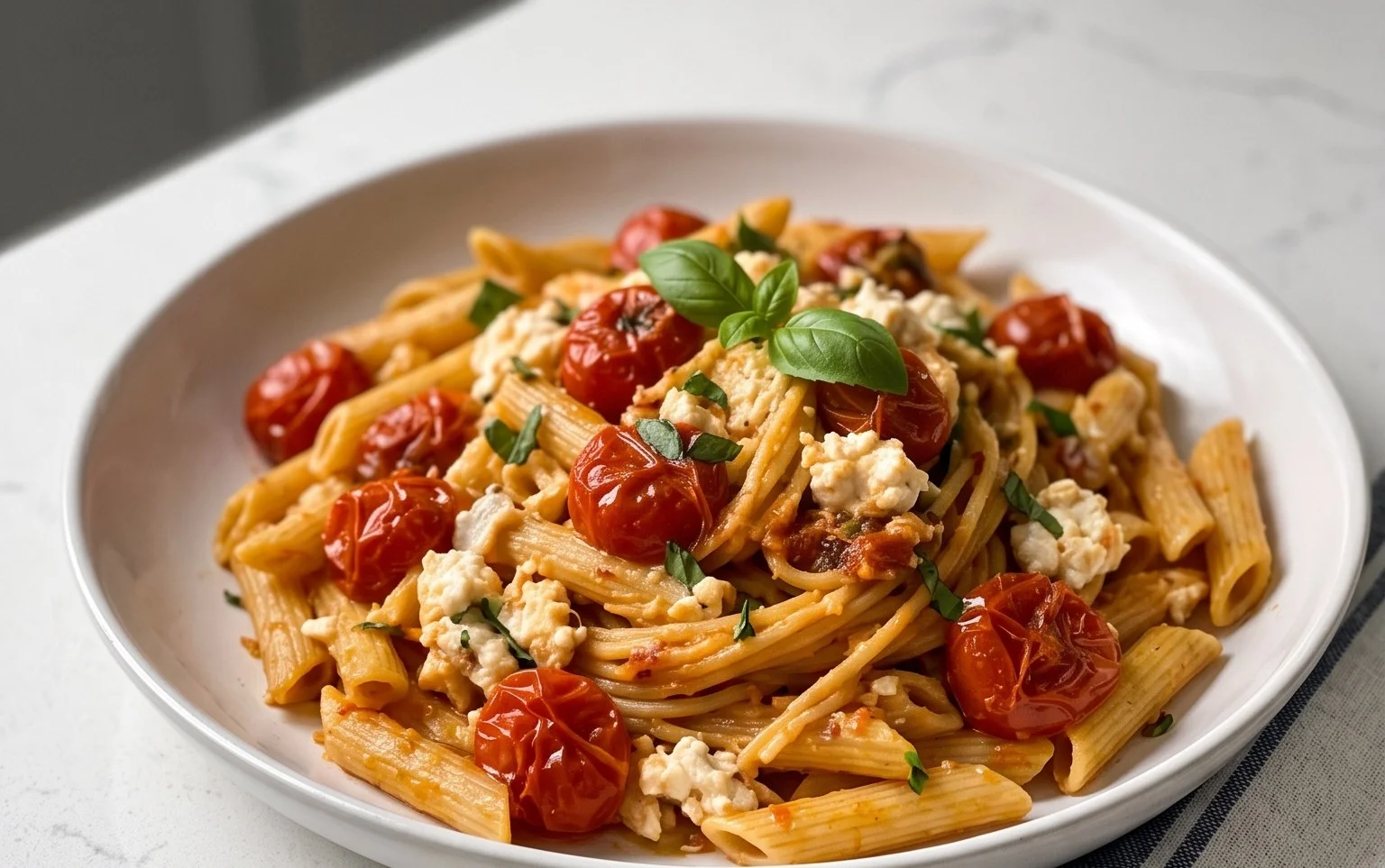Roasted Tomato and Garlic Ricotta Pasta