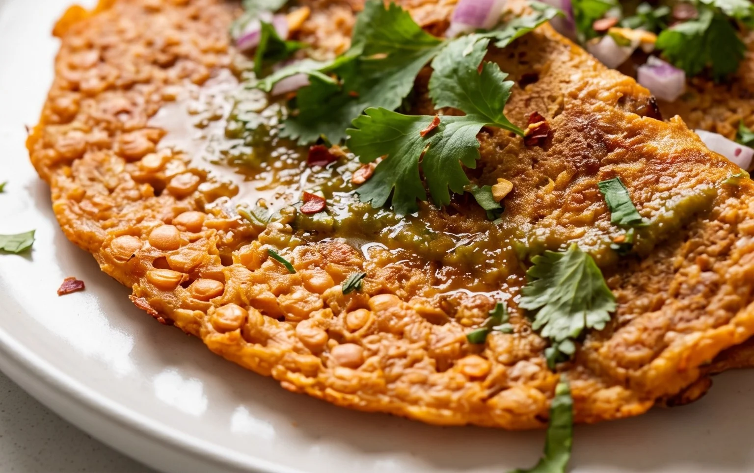 Masoor Dal Chilla | Savory Red Lentil Pancakes