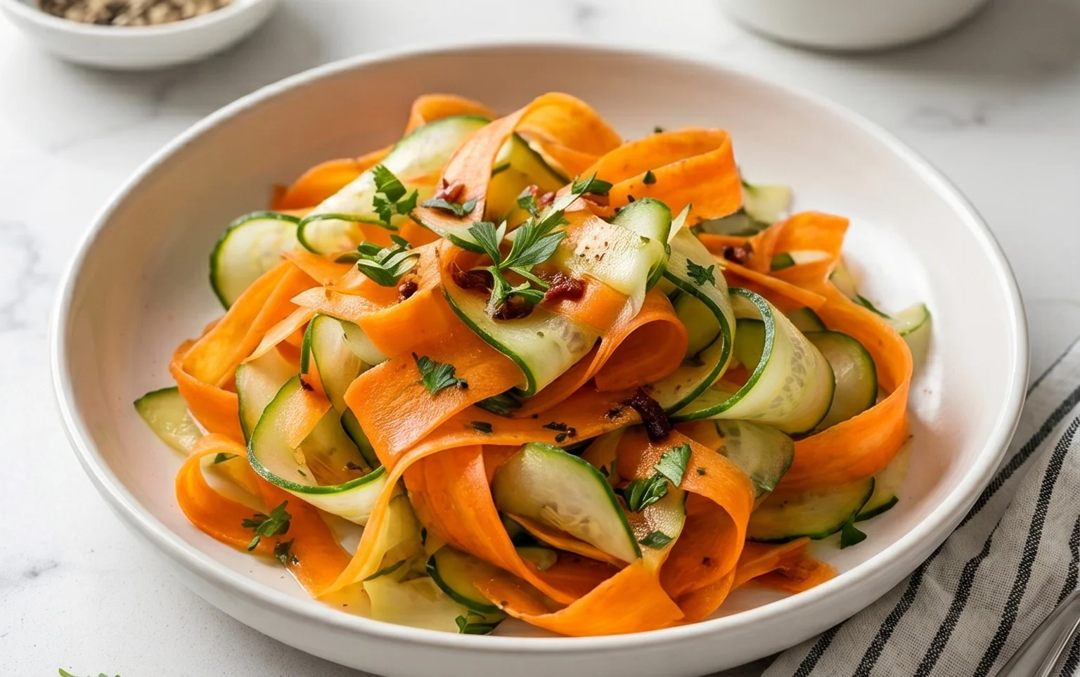 Carrot and Cucumber Ribbon Salad