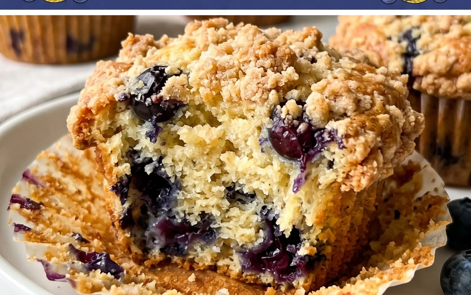 Lemon Blueberry Streusel Muffins