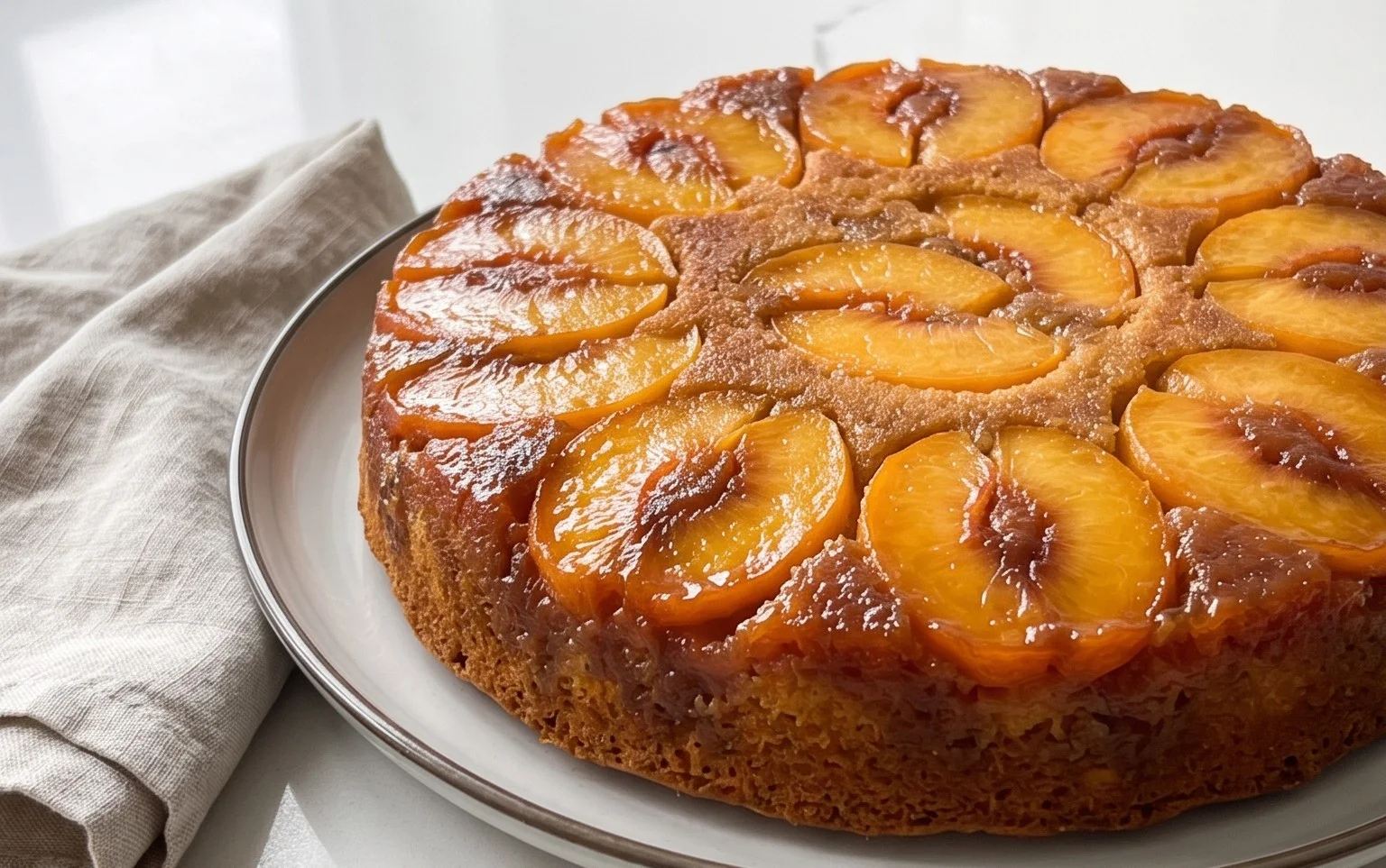 Peach Upside-Down Cake Recipe