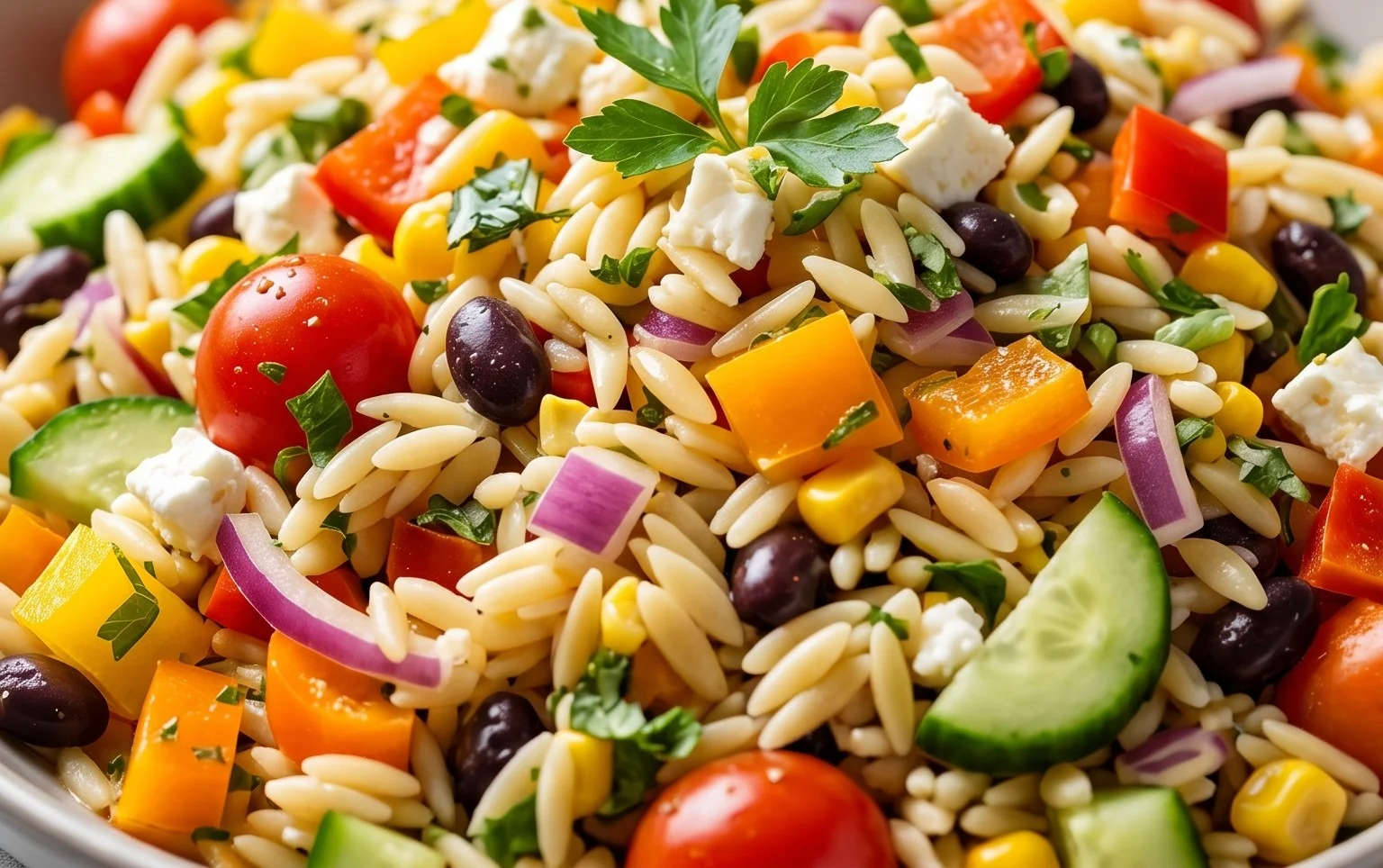 Rainbow Orzo Salad
