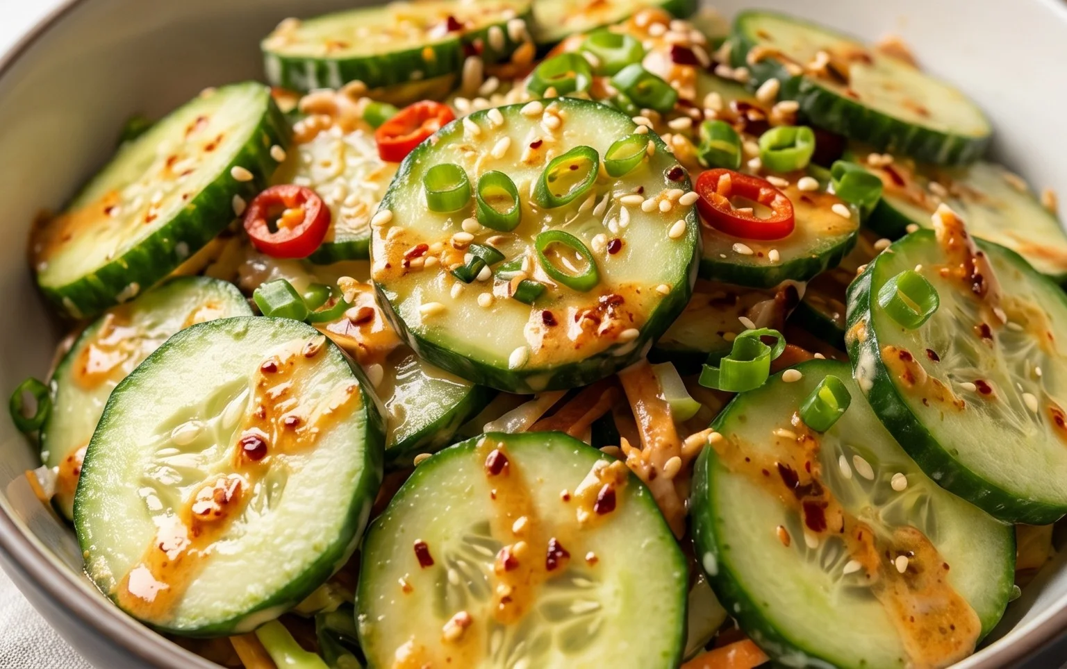 Creamy Asian Cucumber Salad Bowl
