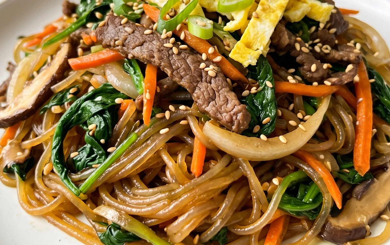 Japchae (Korean Glass Noodle Stir Fry)