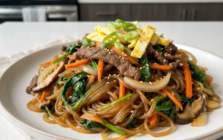 Japchae (Korean Glass Noodle Stir Fry)