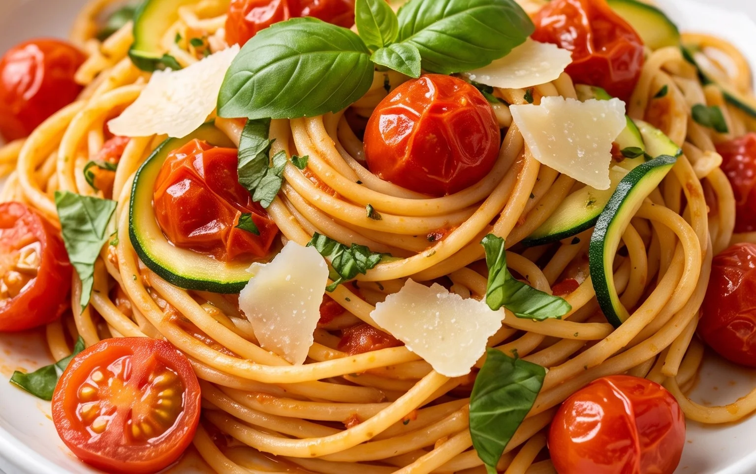 Healthy Tomato Zucchini Pasta