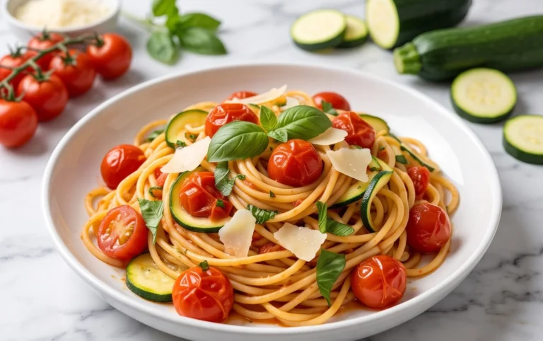 Healthy Tomato Zucchini Pasta