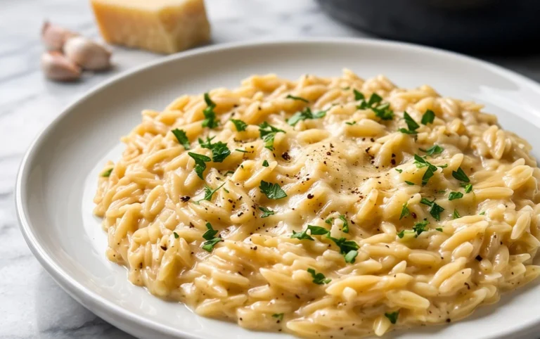 Creamy Garlic Parmesan Orzo